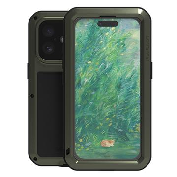 Custodia Ibrida Love Mei Powerful per iPhone 16 - Verde