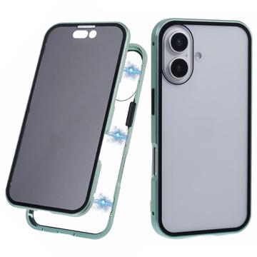 Custodia Magnetica con Vetro Temperato per iPhone 16 - Privacy - Verde
