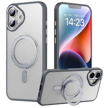 Custodia ibrida con supporto magnetico per iPhone 16 - Grigia