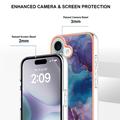 Custodia in TPU elettrolitico per iPhone 16 con motivo marmorizzato IMD