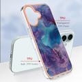 Custodia in TPU elettrolitico per iPhone 16 con motivo marmorizzato IMD