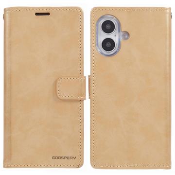 Custodia a portafoglio per iPhone 16 Mercury Goospery Blue Moon - Oro