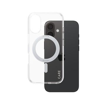 Custodia per iPhone 16 PanzerGlass Care Kickstand - Compatibile con MagSafe - Argenta
