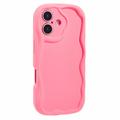 Custodia in TPU Candy Color Wavy per iPhone 16 Plus - Rosa Neon
