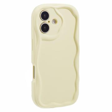 Custodia in TPU Candy Color Wavy per iPhone 16 Plus - Gialla