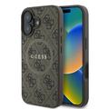 Custodia ad anello colorata per iPhone 16 Plus Guess 4G - Compatibile con MagSafe - Marrone