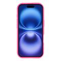 Custodia TPU antiurto per iPhone 16 Plus con motivo a cuore e bordi rialzati - Rosa caldo