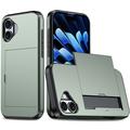 iPhone 16 Plus Hybrid Case with Sliding Card Slot - Verde Militare