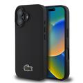 Custodia iPhone 16 Plus Lacoste Iconic Petit Pique Woven Logo - Compatibile con MagSafe - Nera