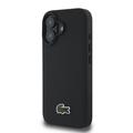 Custodia iPhone 16 Plus Lacoste Iconic Petit Pique Woven Logo - Compatibile con MagSafe - Nera