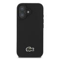 Custodia iPhone 16 Plus Lacoste Iconic Petit Pique Woven Logo - Compatibile con MagSafe - Nera