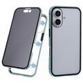Custodia Magnetica con Vetro Temperato per iPhone 16 Plus - Privacy - Verde