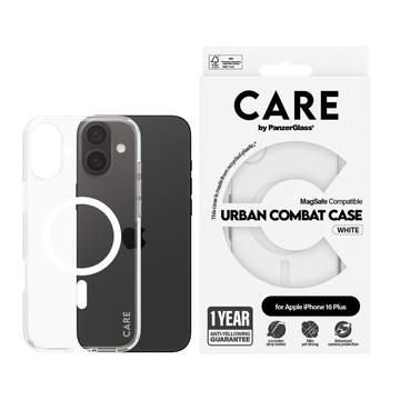Custodia per iPhone 16 Plus PanzerGlass Care Transparent Urban Combat - Compatibile con MagSafe - Bianco