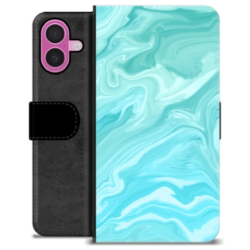 iPhone 16 Plus Custodia Portafoglio - Marmo Blu