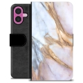 iPhone 16 Plus Custodia Portafoglio - Marmo Elegante