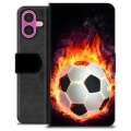 iPhone 16 Plus Custodia Portafoglio - Fiamma di Calcio