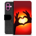iPhone 16 Plus Custodia Portafoglio - Siluetta del Cuore