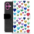 iPhone 16 Plus Custodia Portafoglio - Cuori