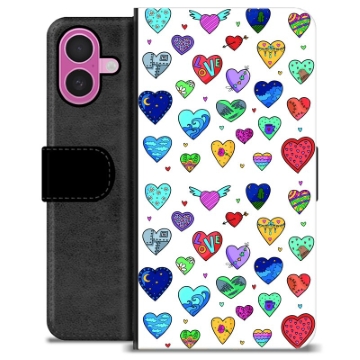 iPhone 16 Plus Custodia Portafoglio - Cuori