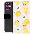 iPhone 16 Plus Custodia Portafoglio - Motivo Limone