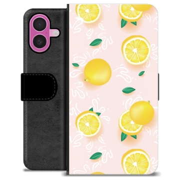 iPhone 16 Plus Custodia Portafoglio - Motivo Limone