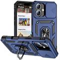 Custodia ibrida Rotary Ring con protezione per fotocamera per iPhone 16 Plus - Blu