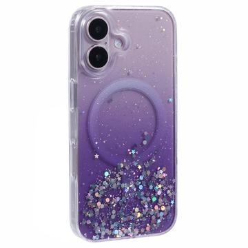 Custodia MagSafe per iPhone 16 Plus Sparkle Glow - Viola