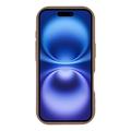 Custodia elegante in TPU antiurto per iPhone 16 Plus con bordi rialzati - Marrone / Grande fiocco