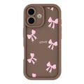 Custodia elegante in TPU antiurto per iPhone 16 Plus con bordi rialzati - Marrone / Arco