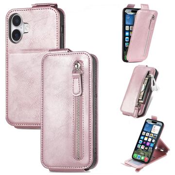 Custodia a vibrazione verticale iPhone 16 Plus con tasca con cerniera