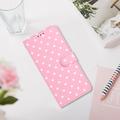 Custodia a portafoglio per iPhone 16 con motivo a pois - Rosa
