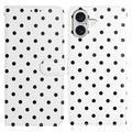 Custodia a portafoglio per iPhone 16 con motivo a pois - Bianca