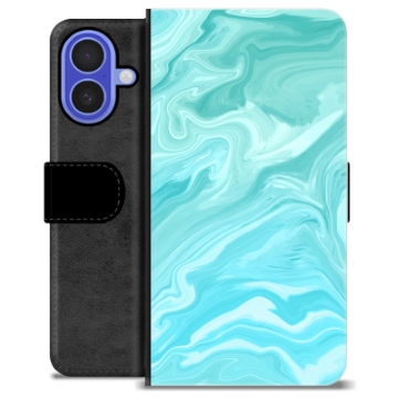 iPhone 16 Custodia Portafoglio - Marmo Blu