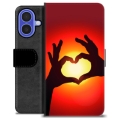 iPhone 16 Custodia Portafoglio - Siluetta del Cuore