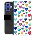 iPhone 16 Custodia Portafoglio - Cuori