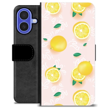 iPhone 16 Custodia Portafoglio - Motivo Limone