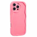 Custodia in TPU Candy Color Wavy per iPhone 16 Pro - Rosa Neon