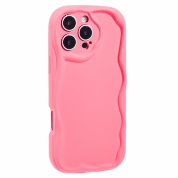 Custodia in TPU Candy Color Wavy per iPhone 16 Pro - Rosa Neon