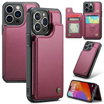 Custodia per iPhone 16 Pro Caseme C22 Portafoglio RFID - Rosso