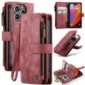 Custodia a Portafoglio Multifunzionale Caseme C30 per iPhone 16 Pro - Rosso