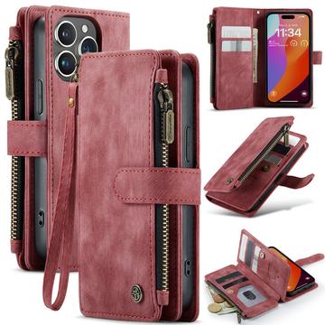 Custodia a Portafoglio Multifunzionale Caseme C30 per iPhone 16 Pro - Rosso