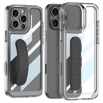 Custodia chiaro con cinturino in silicone per iPhone 16 Pro - Nera