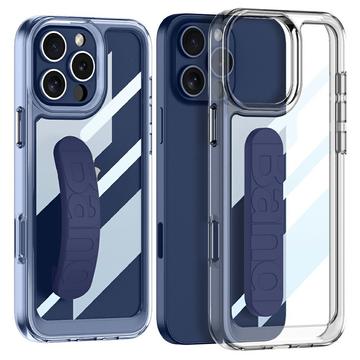 Custodia chiaro con cinturino in silicone per iPhone 16 Pro - Blu