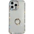 Custodia ibrida iPhone 16 Pro CrystalGlow con supporto per anello - Trasparente