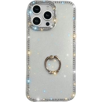 Custodia ibrida iPhone 16 Pro CrystalGlow con supporto per anello - Trasparente