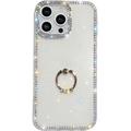 Custodia ibrida iPhone 16 Pro CrystalGlow con supporto per anello - Bianca