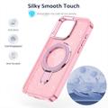 Custodia ibrida iPhone 16 Pro Glitter con supporto - Compatibile con MagSafe - Rosa