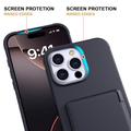 Custodia ibrida per iPhone 16 Pro con specchio nascosto e slot per schede