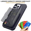 Custodia ibrida per iPhone 16 Pro con specchio nascosto e slot per schede