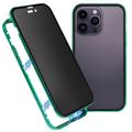 Custodia Magnetica con Vetro Temperato per iPhone 16 Pro - Privacy - Verde